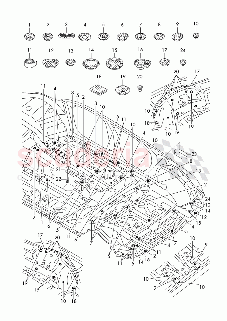 plug for floor, socket - jack of Bentley Bentley Bentayga (2015+)