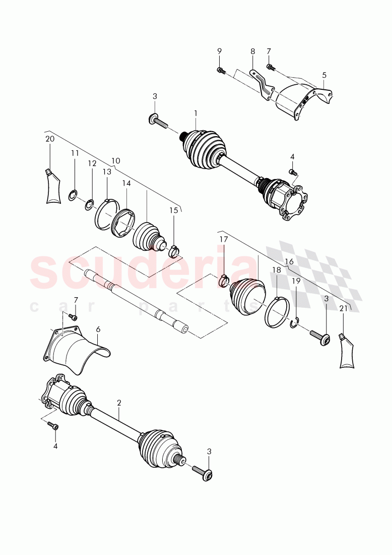 drive shaft, for automatic transmission, F 3W-F-044 096>>, F ZA-F-044 096>> of Bentley Bentley Continental Flying Spur (2013+)