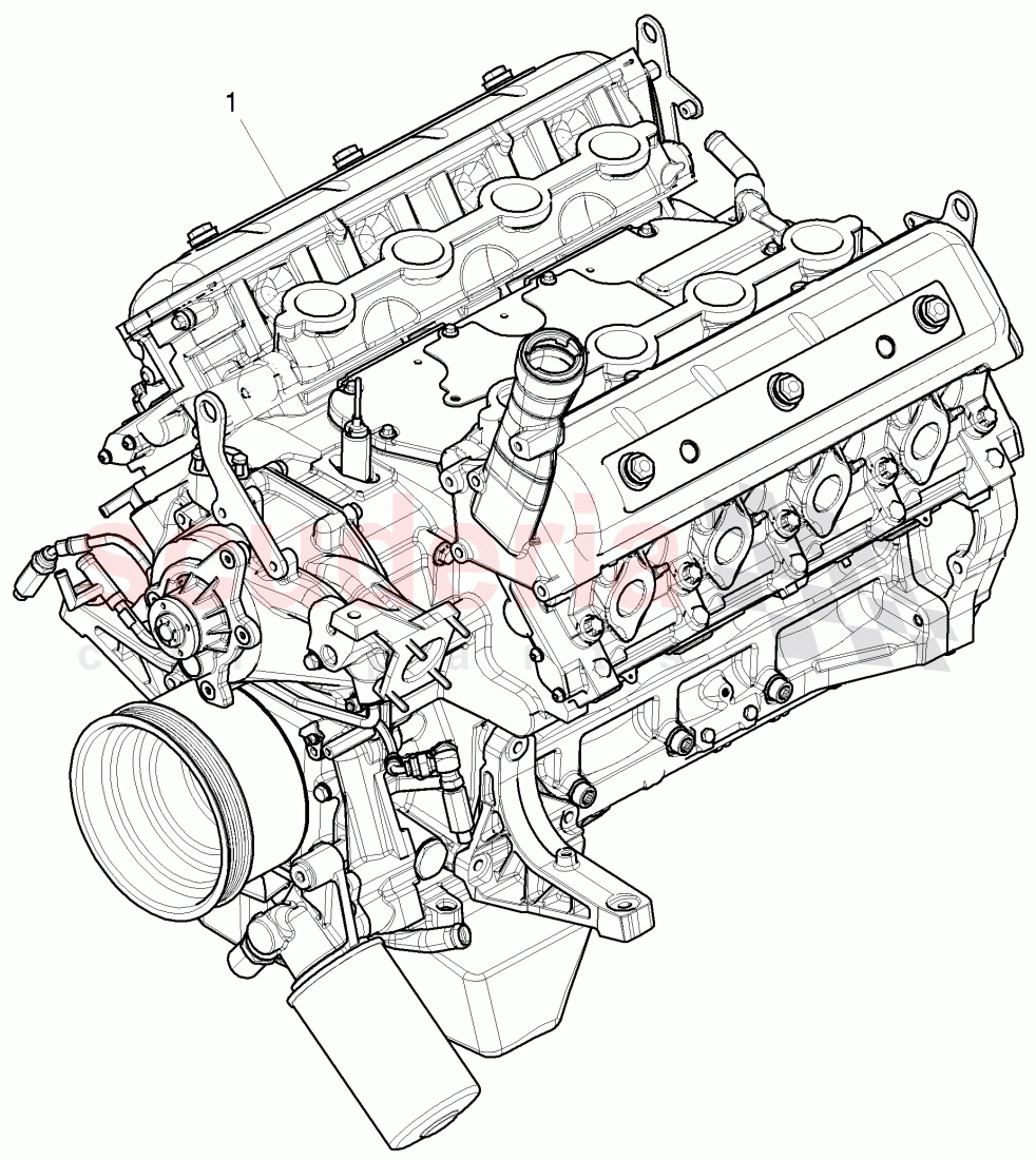 long block, Parts set for engine and gear lowering, D >> - MJ 2015 of Bentley Bentley Mulsanne (2010+)