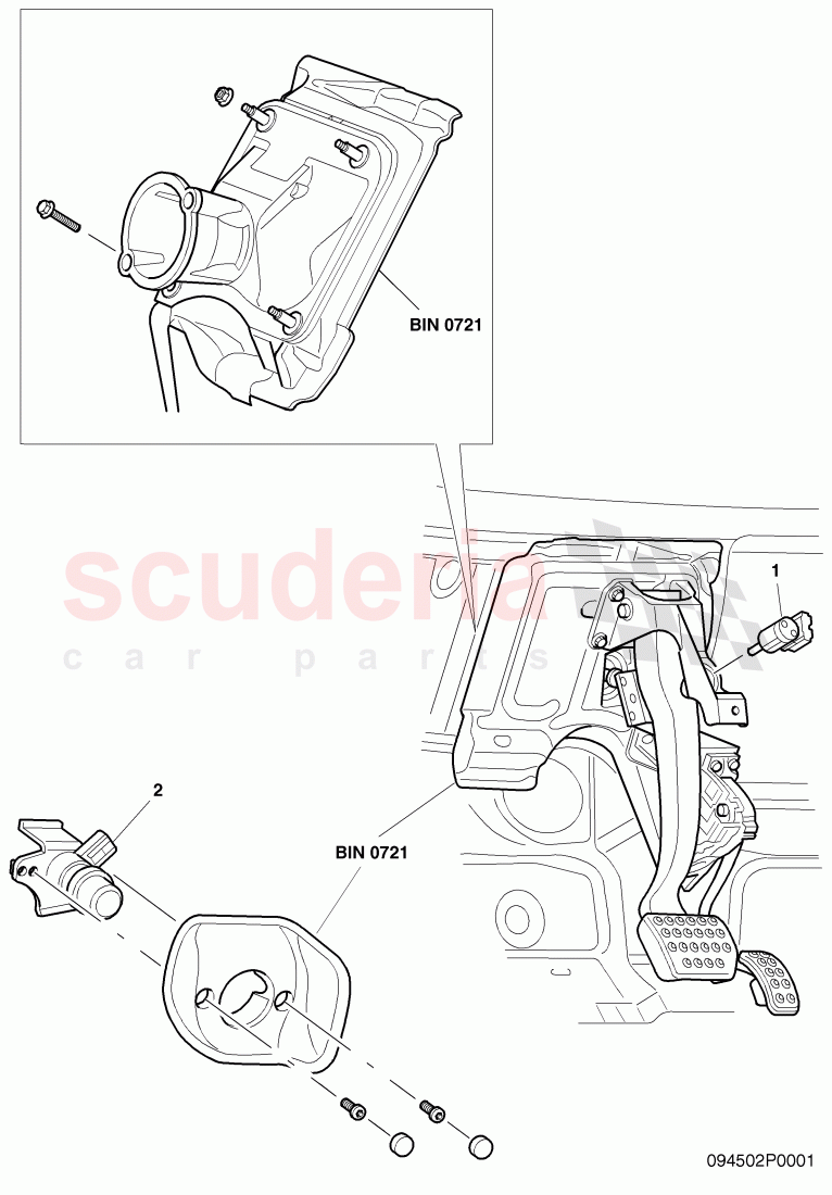 switches at pedal cluster of Bentley Bentley Continental GT (2003-2010)