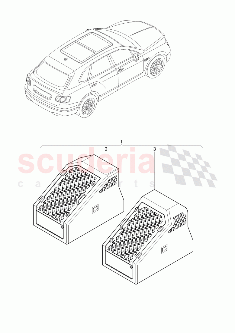 Original Accessories, Transport cage for dogs of Bentley Bentley Bentayga (2015+)