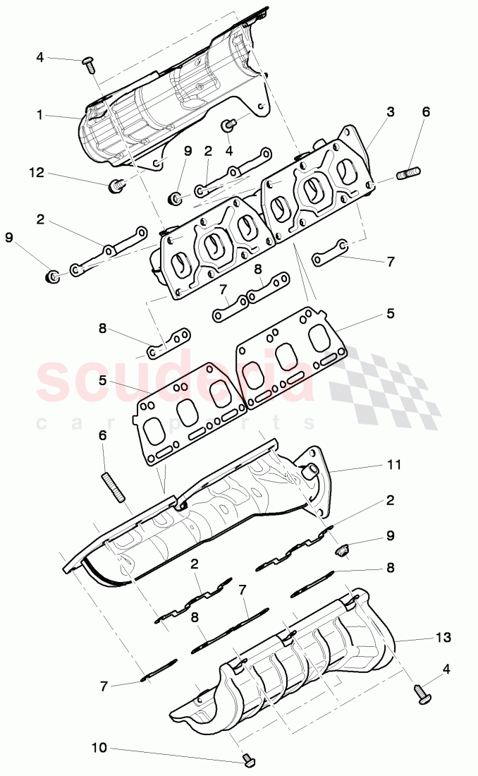 exhaust manifold, heat shield of Bentley Bentley Continental GTC (2006-2010)