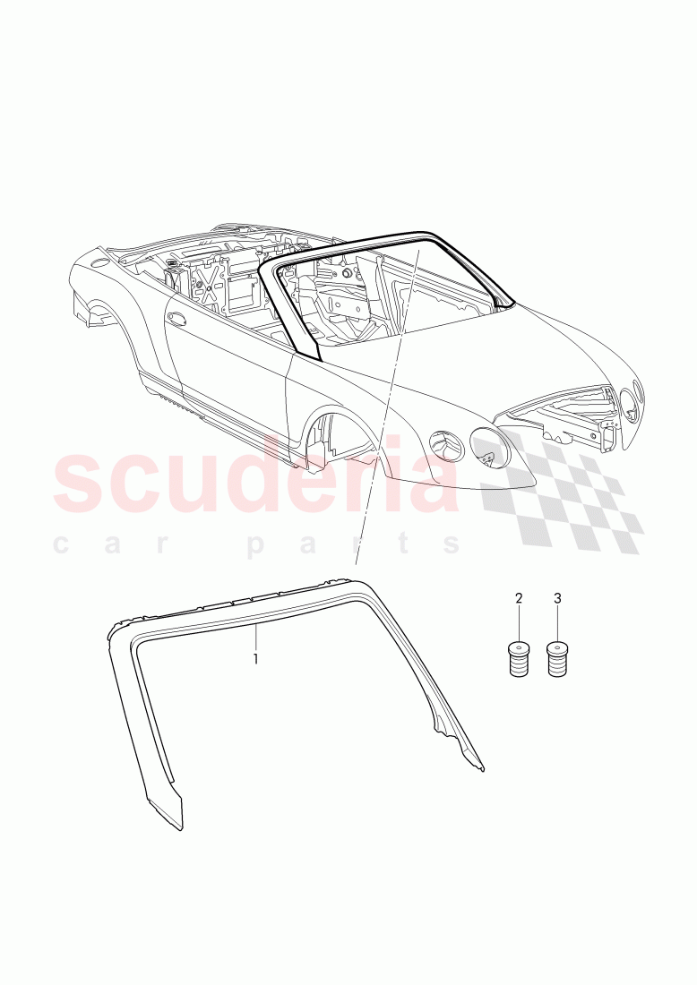 repair plate -, windshield frame of Bentley Bentley Continental Supersports Convertible (2017+)