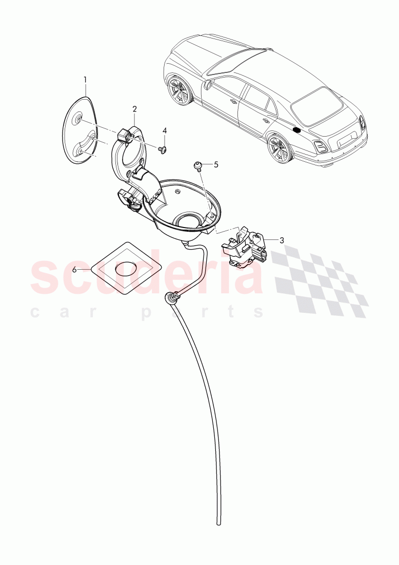 fuel filler door of Bentley Bentley Mulsanne (2010+)