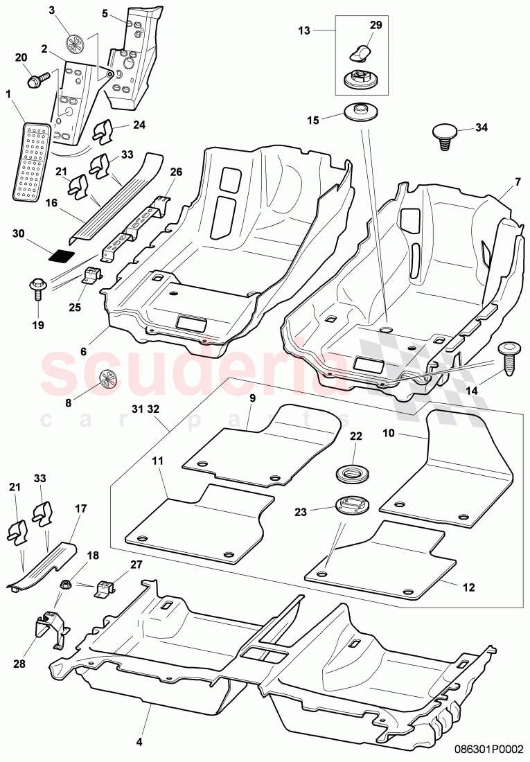 floor covering, floor mat, foot support, scuff plate - sill panel, F 3W-6-032 786>> 3W-6-039 945 of Bentley Bentley Continental Flying Spur (2006-2012)