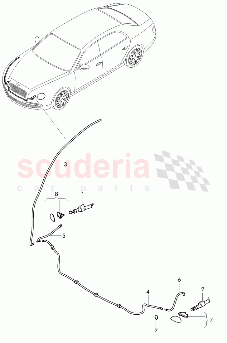 headlamp, thrust washer, D - MJ 2017>> of Bentley Bentley Continental Flying Spur (2013+)