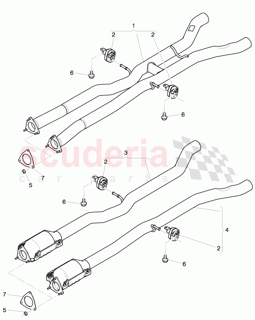 exhaust pipe, exhaust pipe with catalyst of Bentley Bentley Continental GT (2011-2018)