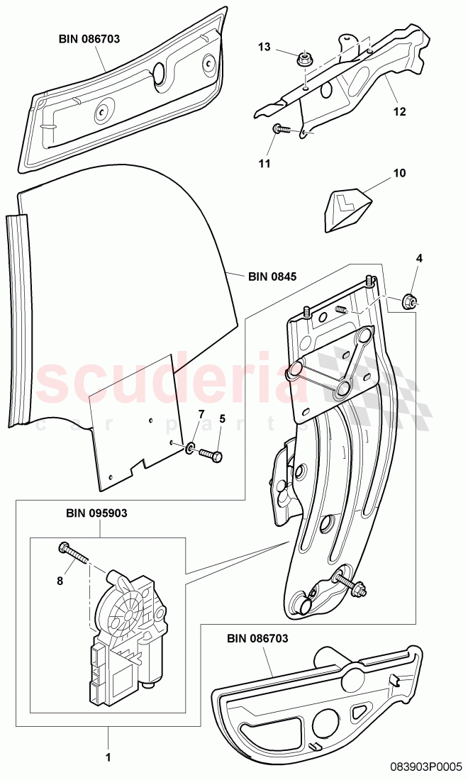 window lifter, guide channels, window slot seal for door, D >> - MJ 2007 of Bentley Bentley Continental GTC (2006-2010)