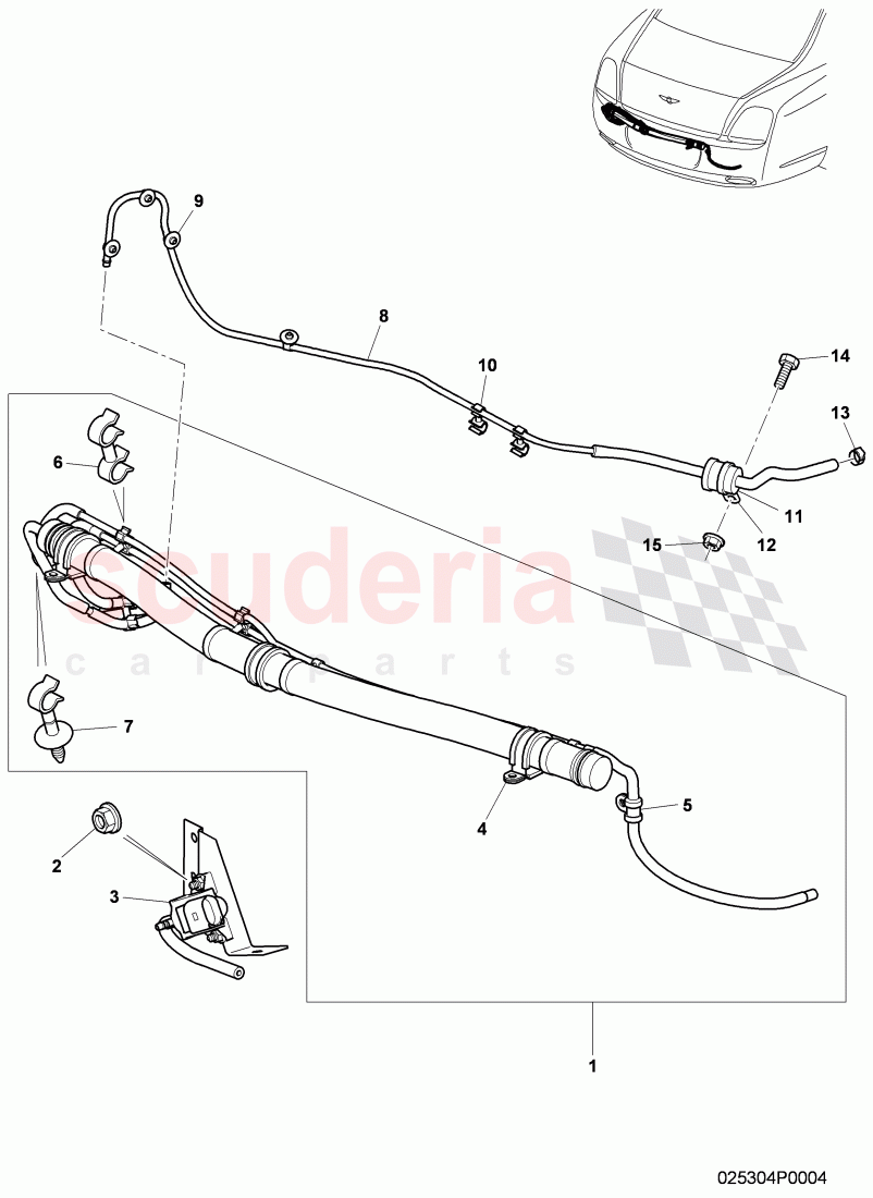 vacuum system, Exhaust muffler with exhaust flap, F 3W-8-053 598>>, F ZA-A-062 022>> of Bentley Bentley Continental GTC (2006-2010)