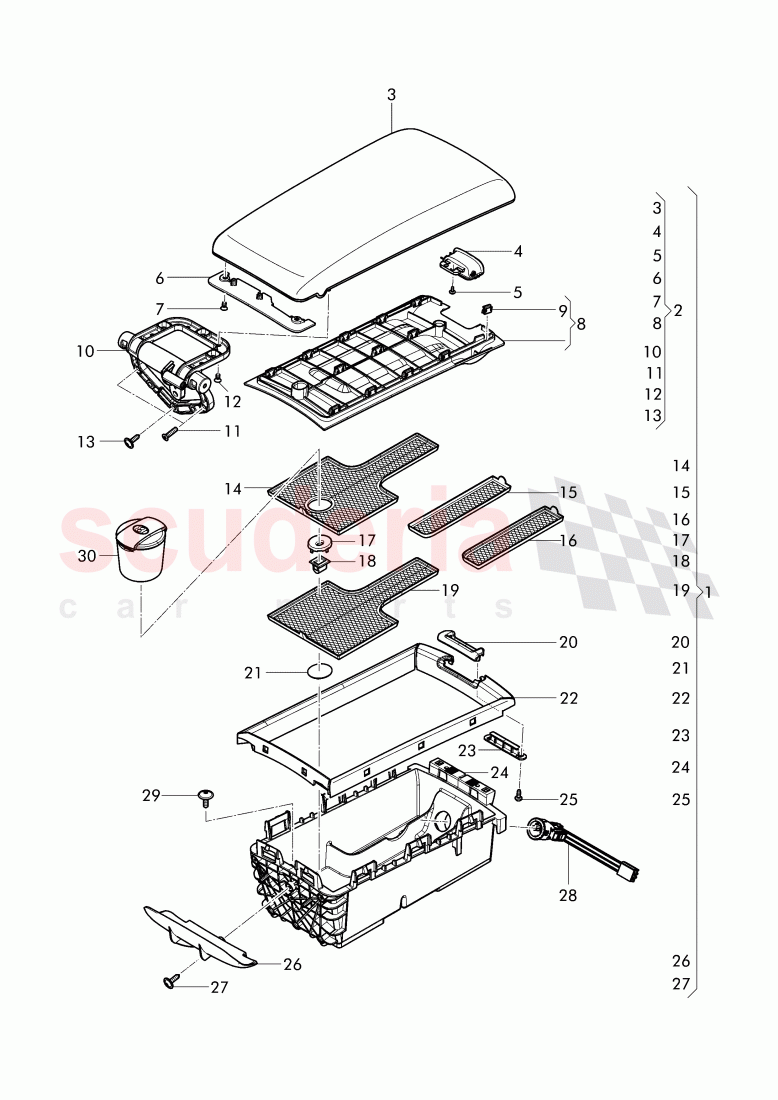 armrest (leather), storage bin of Bentley Bentley Continental Supersports (2017+)