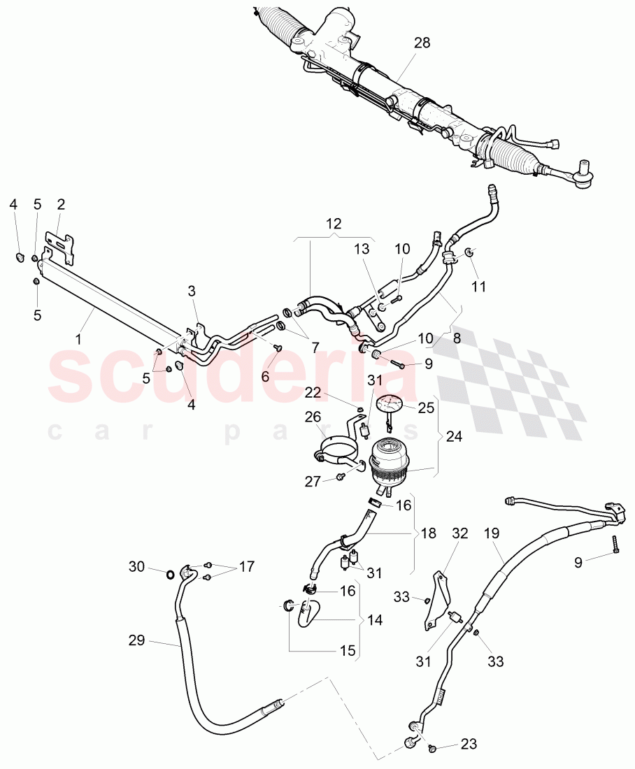 power steering, Reservoir, Pipes, Hoses, D >> - MJ 2014 of Bentley Bentley Continental GTC (2011+)