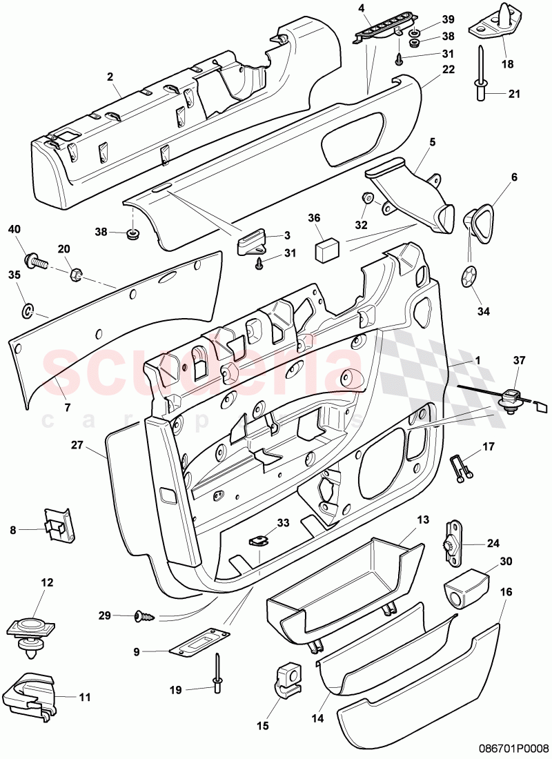 door panel, D - MJ 2009>> of Bentley Bentley Continental Flying Spur (2006-2012)