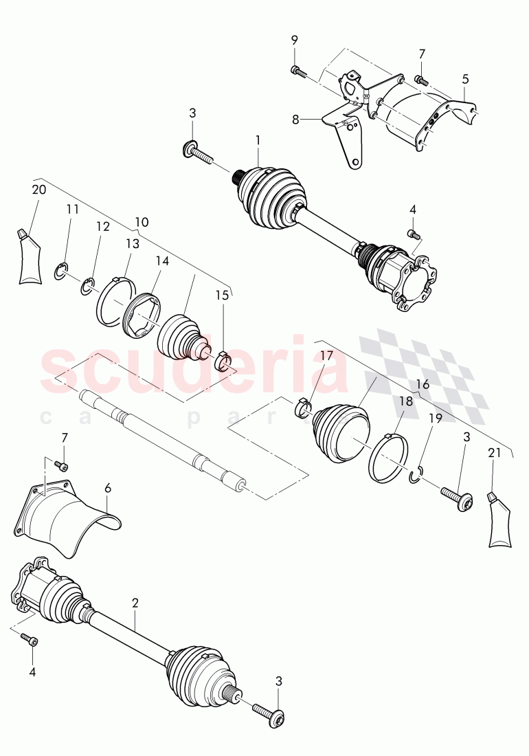 drive shaft, for automatic transmission, F >> 3W-F-044 095, F >> ZA-F-044 095 of Bentley Bentley Continental Flying Spur (2013+)