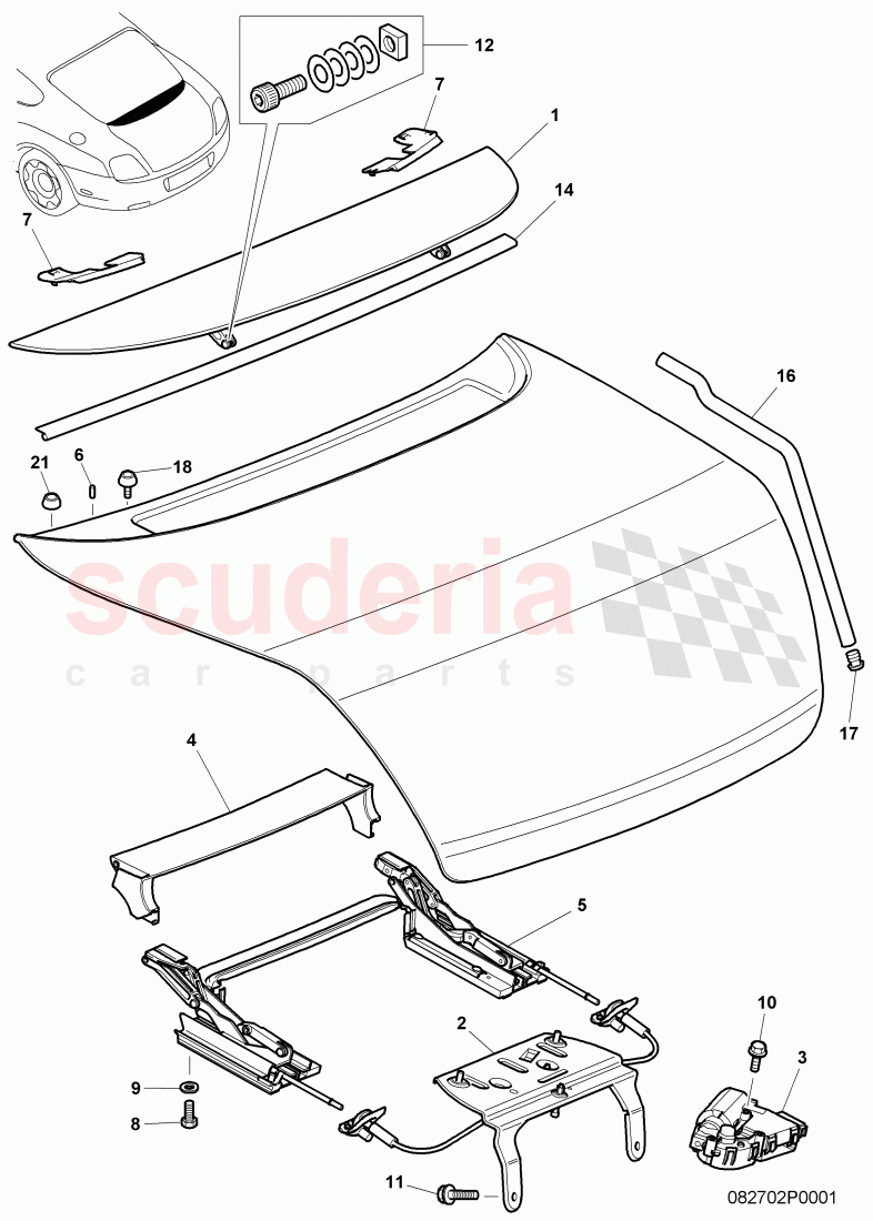 rear skirt, F 3W-4-020 001>> 3W-7-041 560 of Bentley Bentley Continental GT (2003-2010)