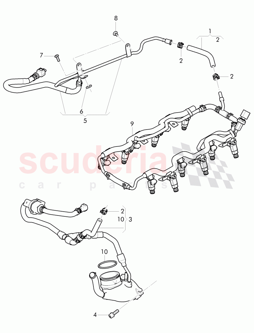 Fuel supply line, Engine bay, D >> - MJ 2015 of Bentley Bentley Continental Flying Spur (2013+)