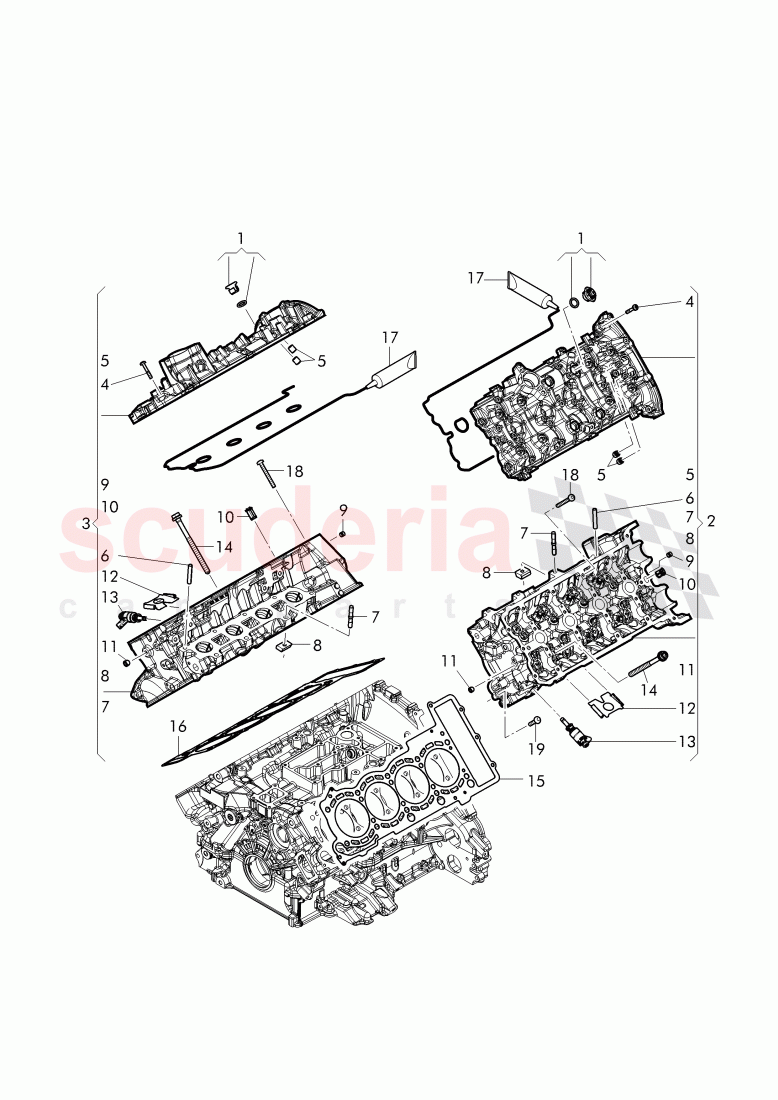 cylinder head, cylinder head cover of Bentley Bentley Continental Flying Spur (2013+)