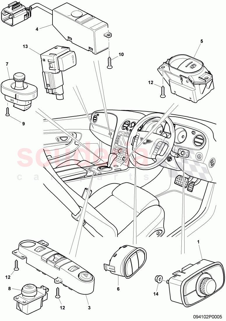 switches in dashboard of Bentley Bentley Continental Supersports (2009-2011)