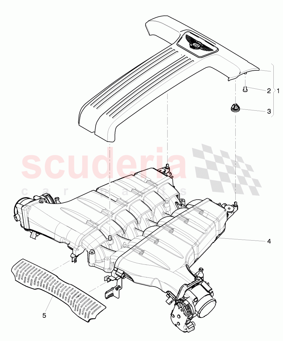 cover for engine compartment of Bentley Bentley Continental GTC (2011+)