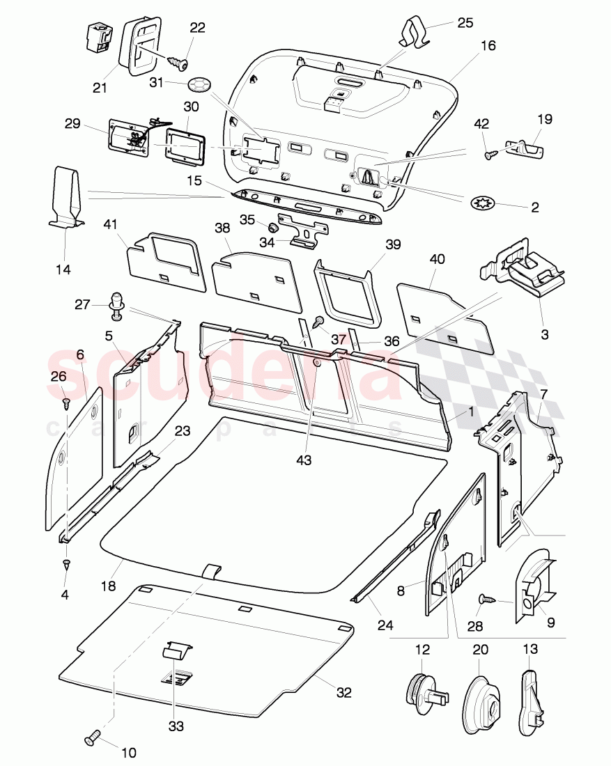 trunk linings, D >> - MJ 2006 of Bentley Bentley Continental Flying Spur (2006-2012)