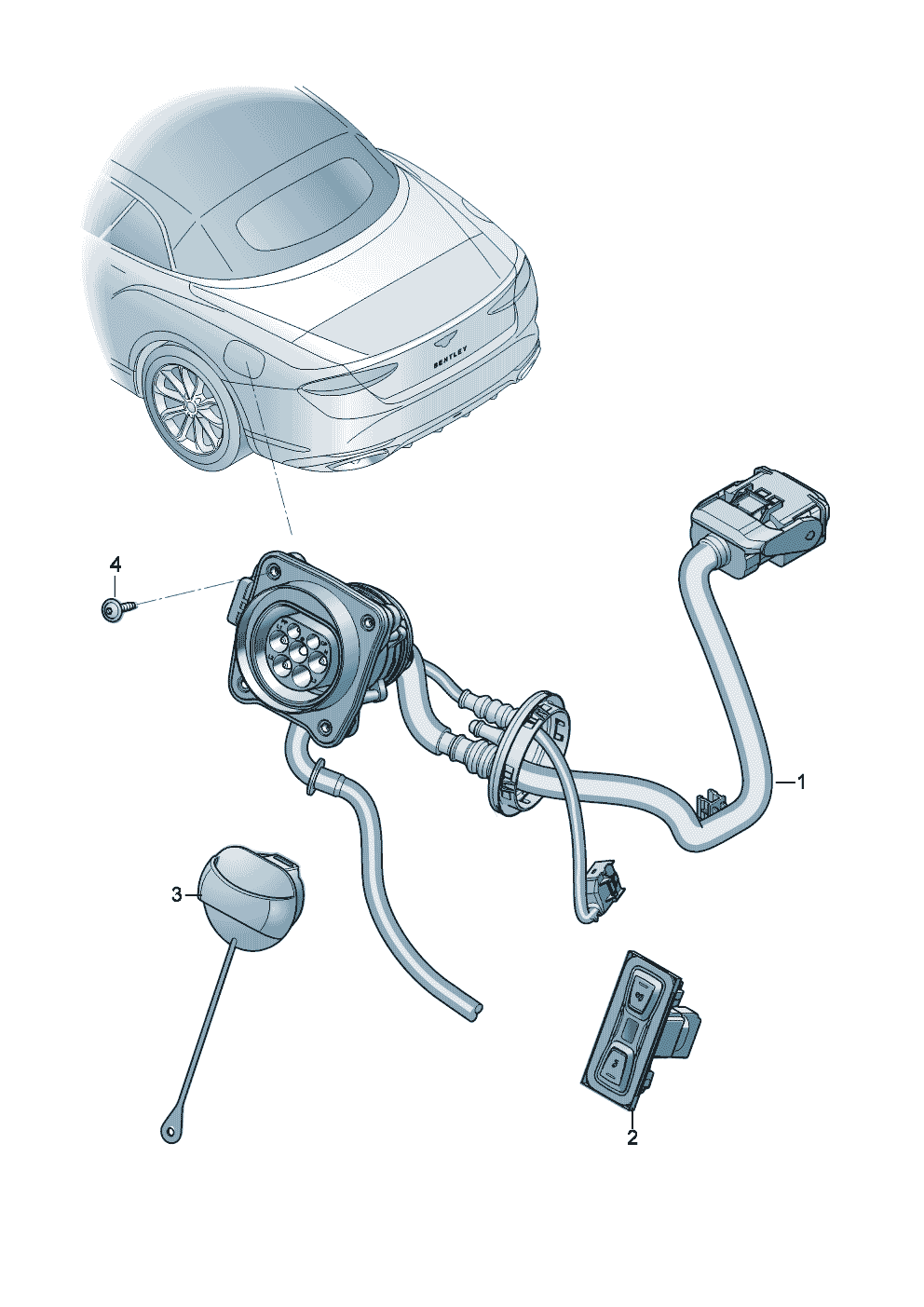 High-voltage wiring set for
charging socket of Bentley Bentley Continental GT Convertible (2025)