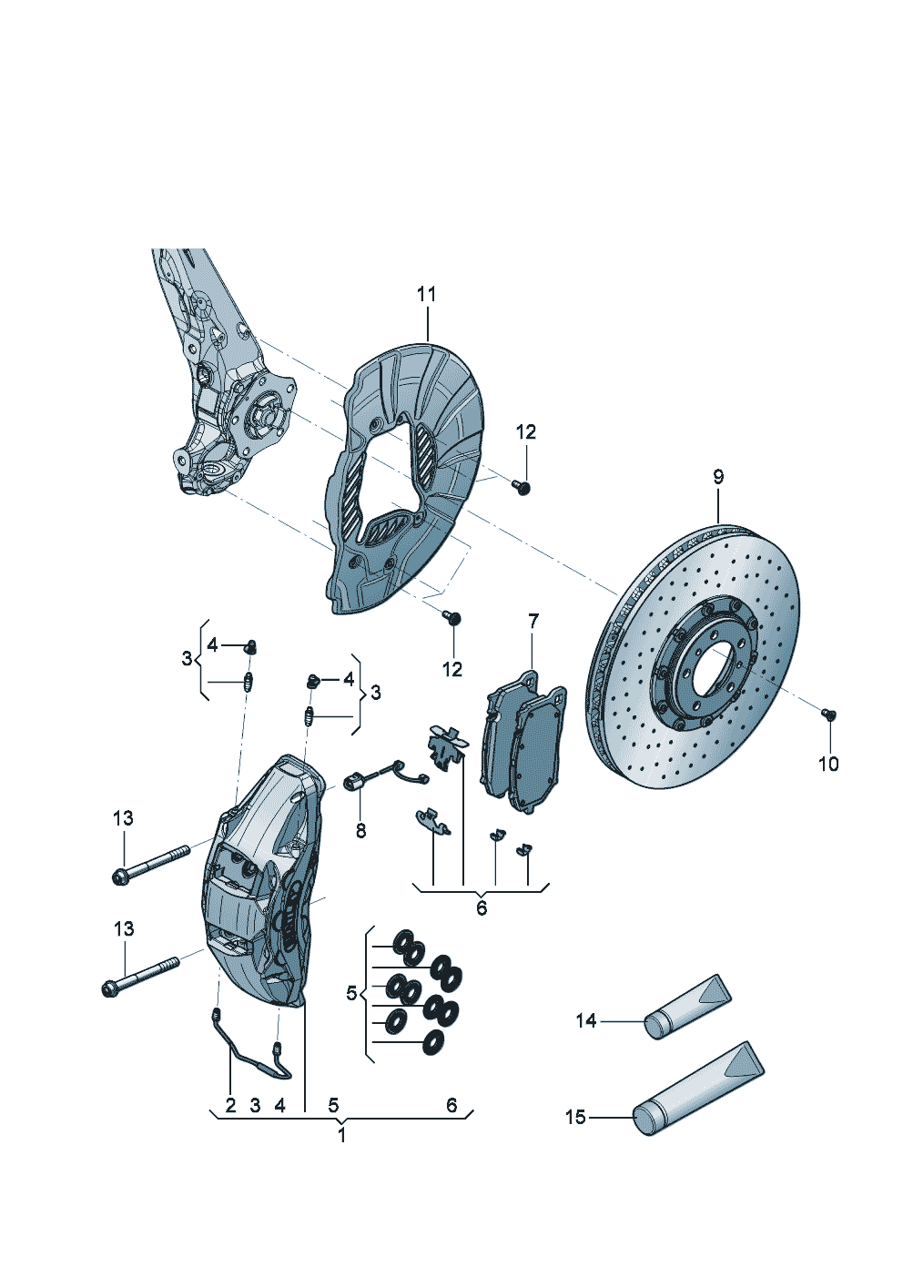 Fixed-calliper brake
Brake disc (vented)
For vehicles with ceramic
brake disc of Bentley Bentley Continental GT Convertible (2025)