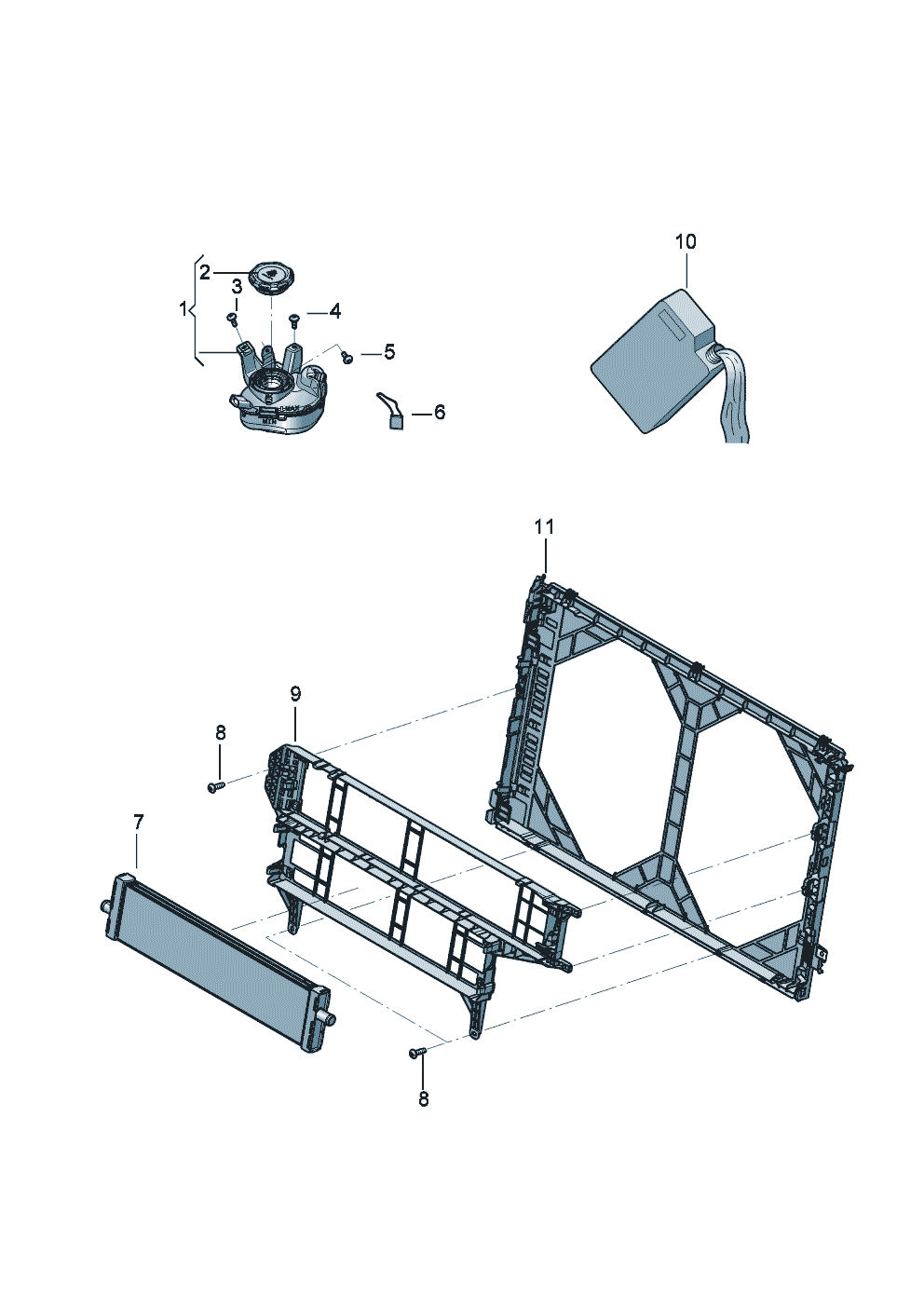 Additional cooler for coolant
reservoir with attachment
parts of Bentley Bentley Continental GT Convertible (2025)