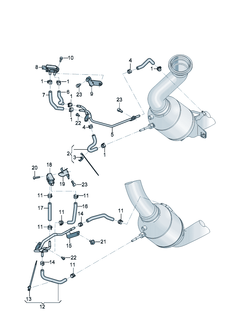 Control line with
pressure difference sender
Bracket for diff. pressure
sensor of Bentley Bentley Continental GT Convertible (2025)