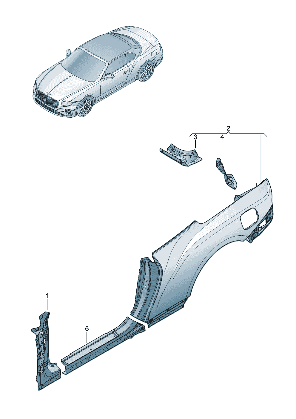 Side panel frame of Bentley Bentley Continental GT Convertible (2025)