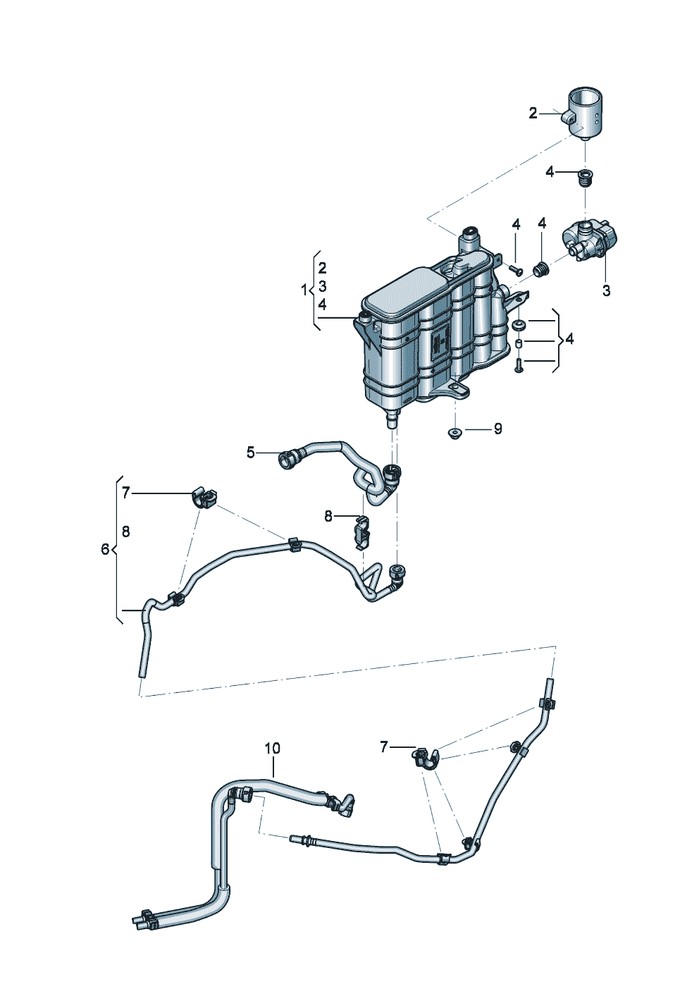 vapour container for activated
charcoal canister
ventilation for
fuel tank of Bentley Bentley Continental GT Convertible (2025)