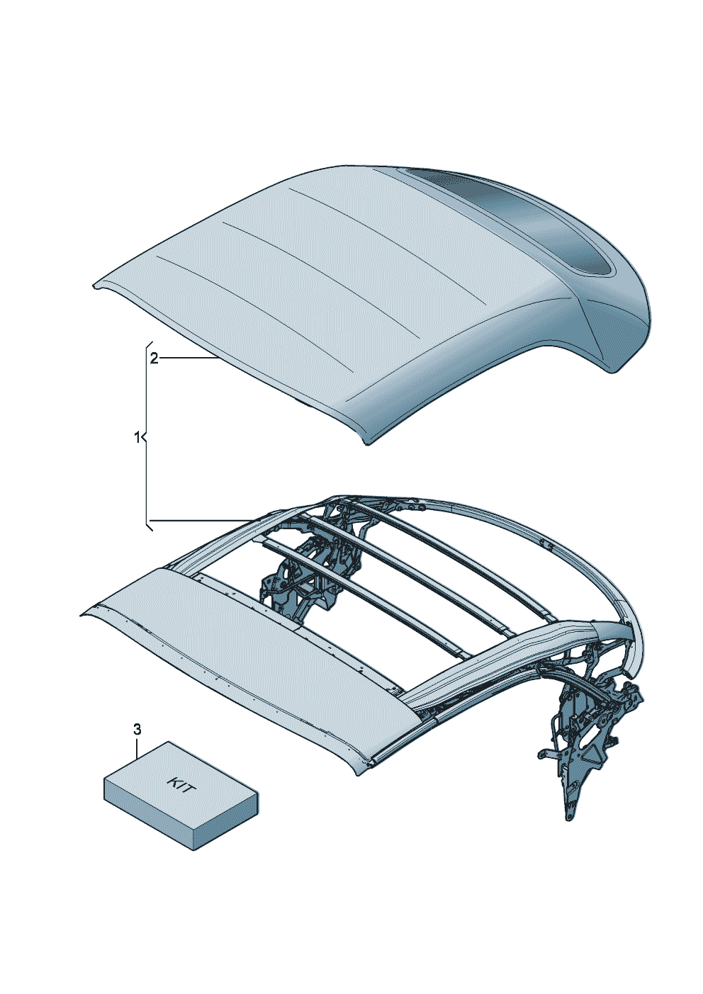 Roof cover (fabric) with
rear window of Bentley Bentley Continental GT Convertible (2025)