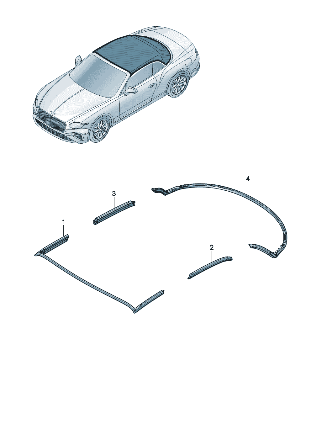 roof frame seal of Bentley Bentley Continental GT Convertible (2025)