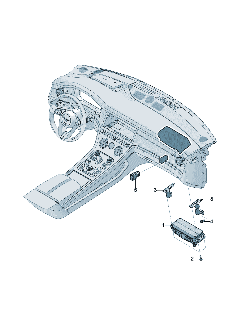 Passenger airbag unit of Bentley Bentley Continental GT (2017) 