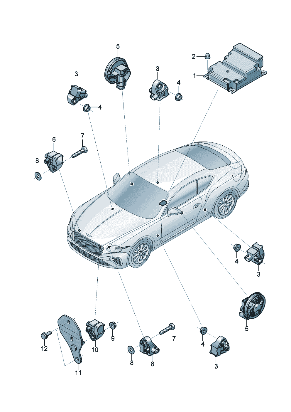 electrical parts for airbag of Bentley Bentley Continental GT (2017) 