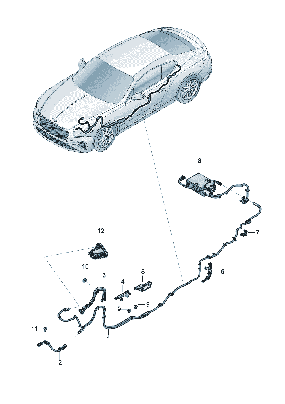 High-voltage cable for high-
voltage heating (PTC) of Bentley Bentley Continental GT (2017)