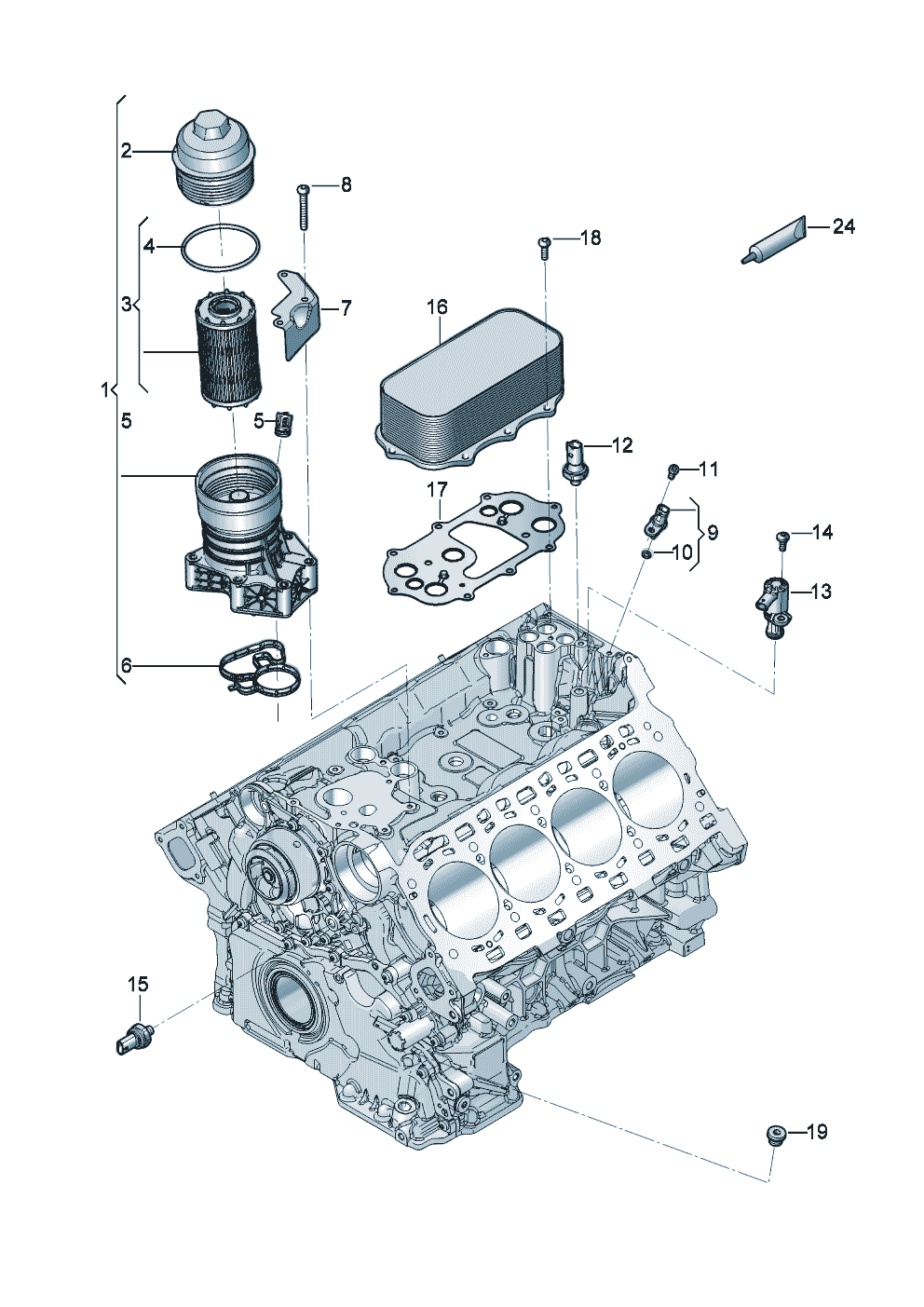 oil filter with flange
Oil cooler
Sensors of Bentley Bentley Continental GT (2017)