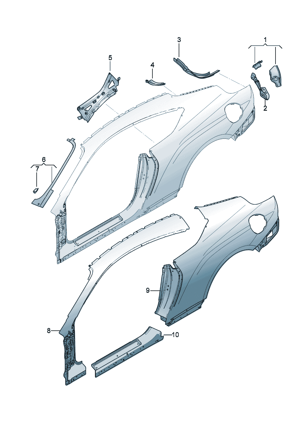 Side panel frame of Bentley Bentley Continental GT (2017) 