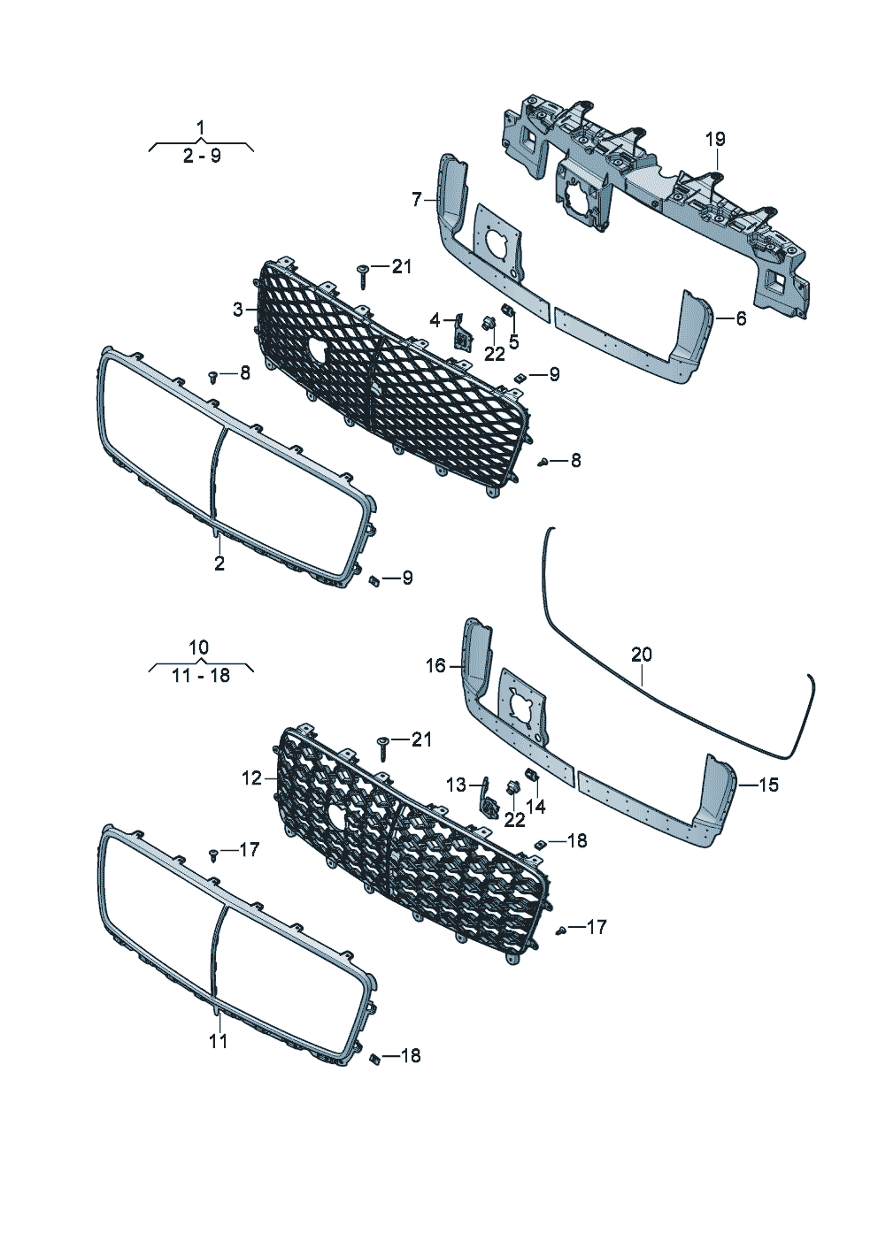 Radiator grille of Bentley Bentley Continental GT (2017) 