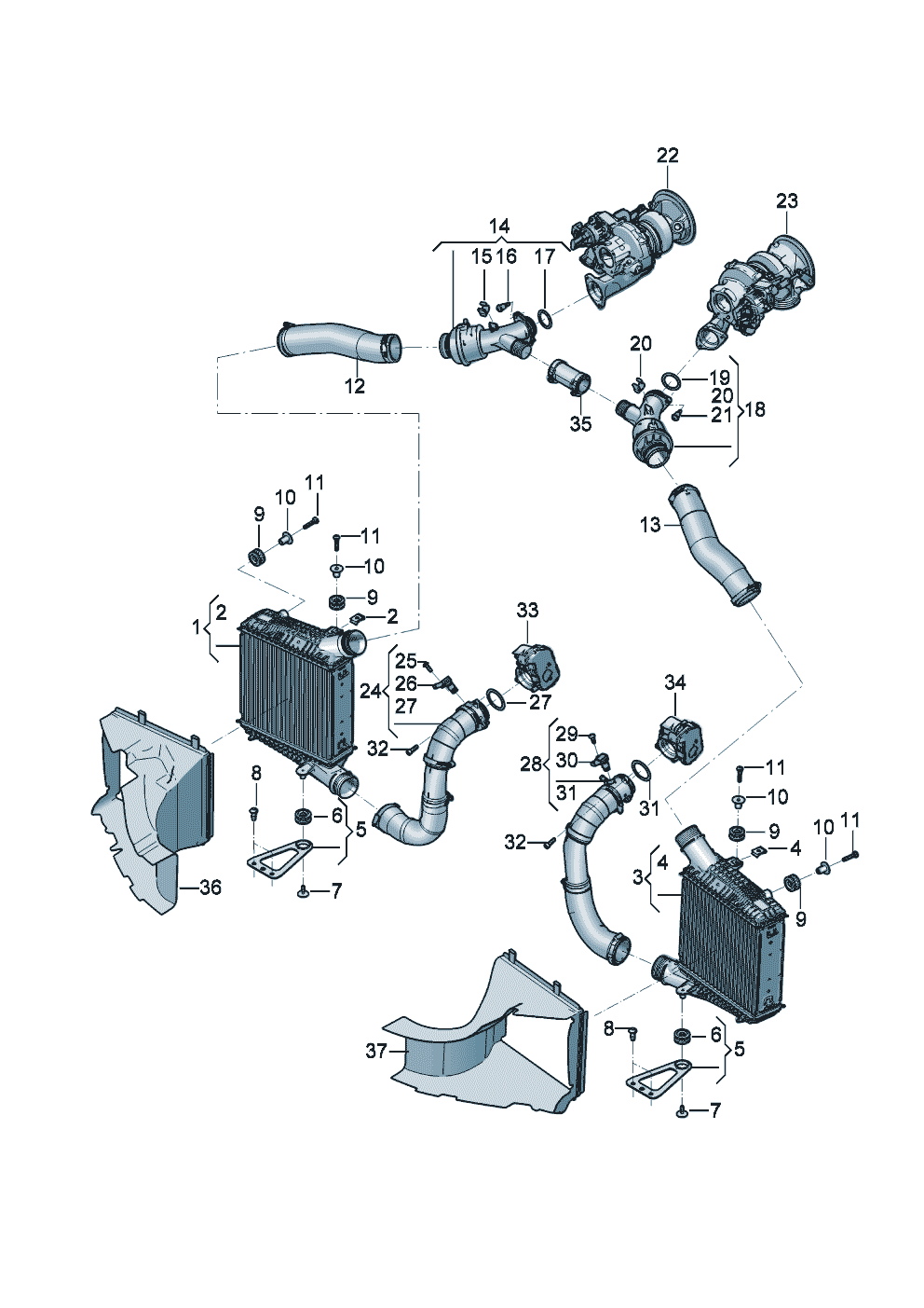 Charge air cooler
Air guide for
charge air cooler of Bentley Bentley Continental GT (2017) 