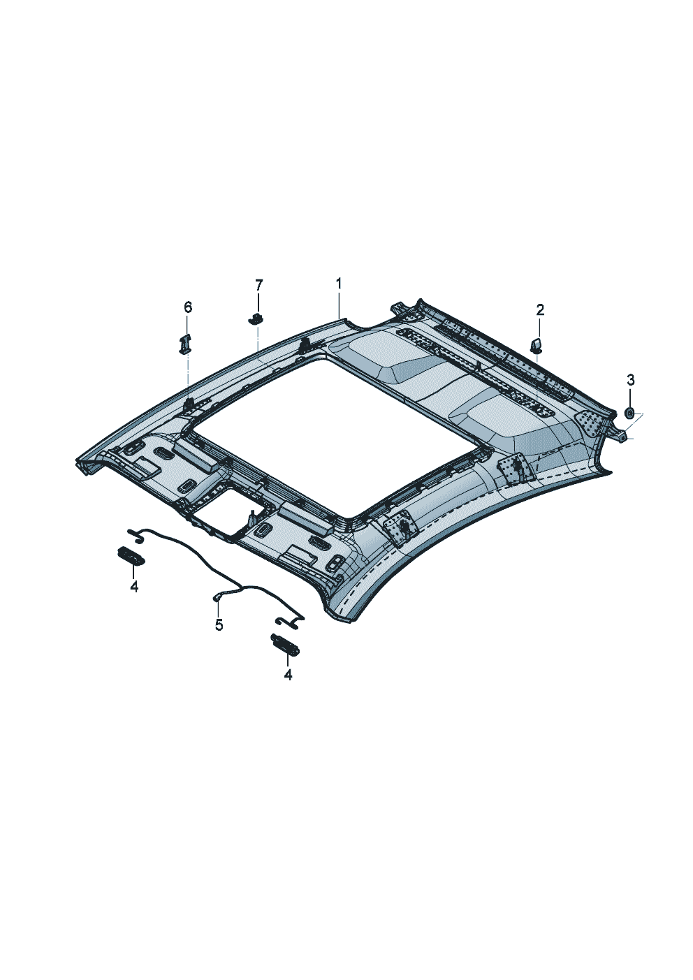 Moulded headliner
Glass roof of Bentley Bentley Continental GT (2017)