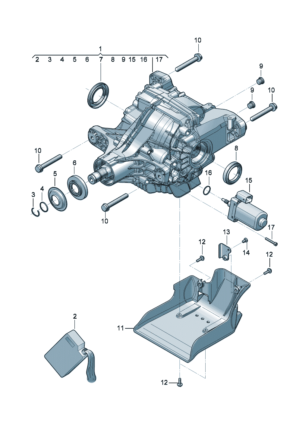 rear axle differential
for models with limited slip
differential of Bentley Bentley Continental GT (2017)