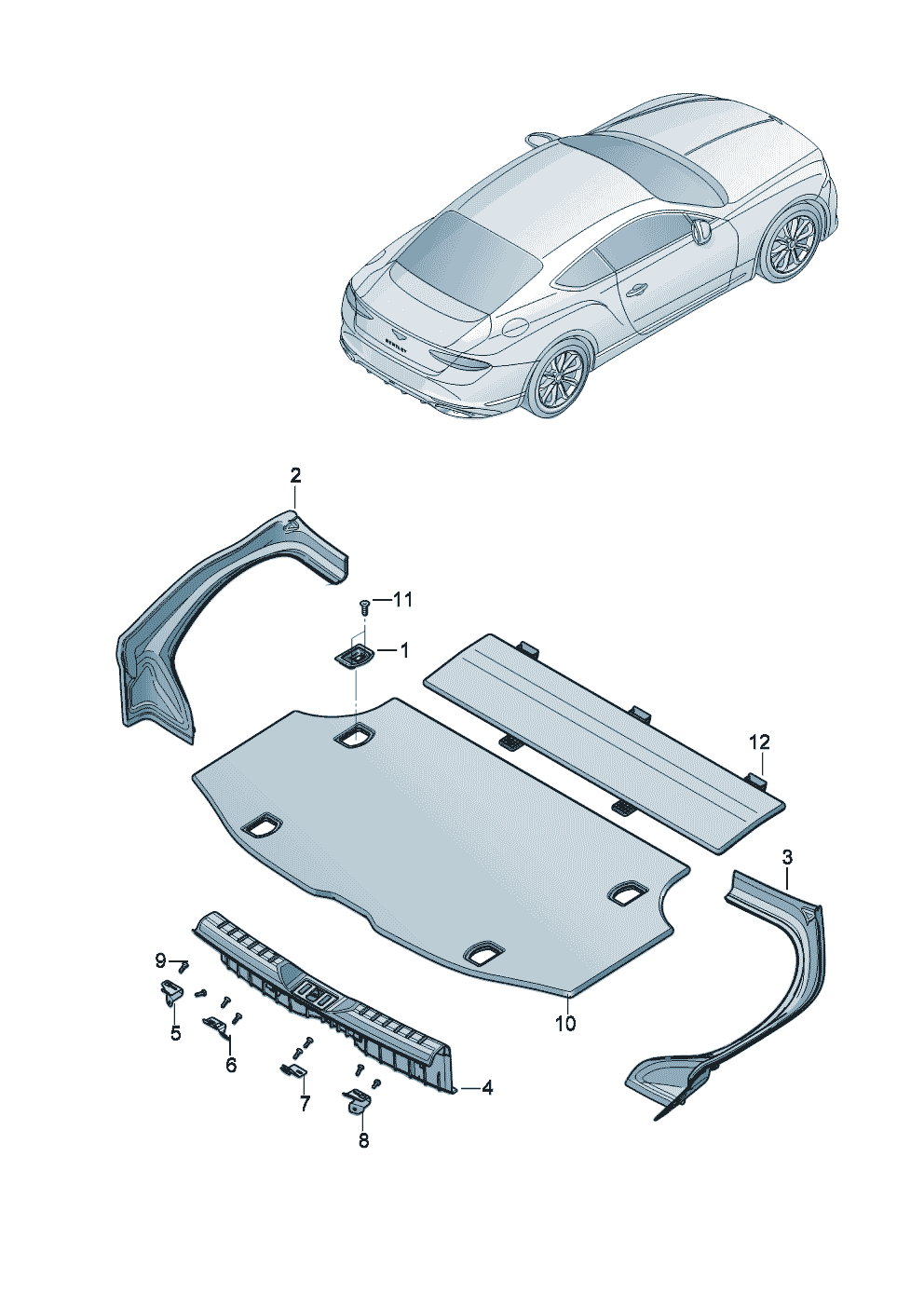 cover for luggage
compartment of Bentley Bentley Continental GT (2017)