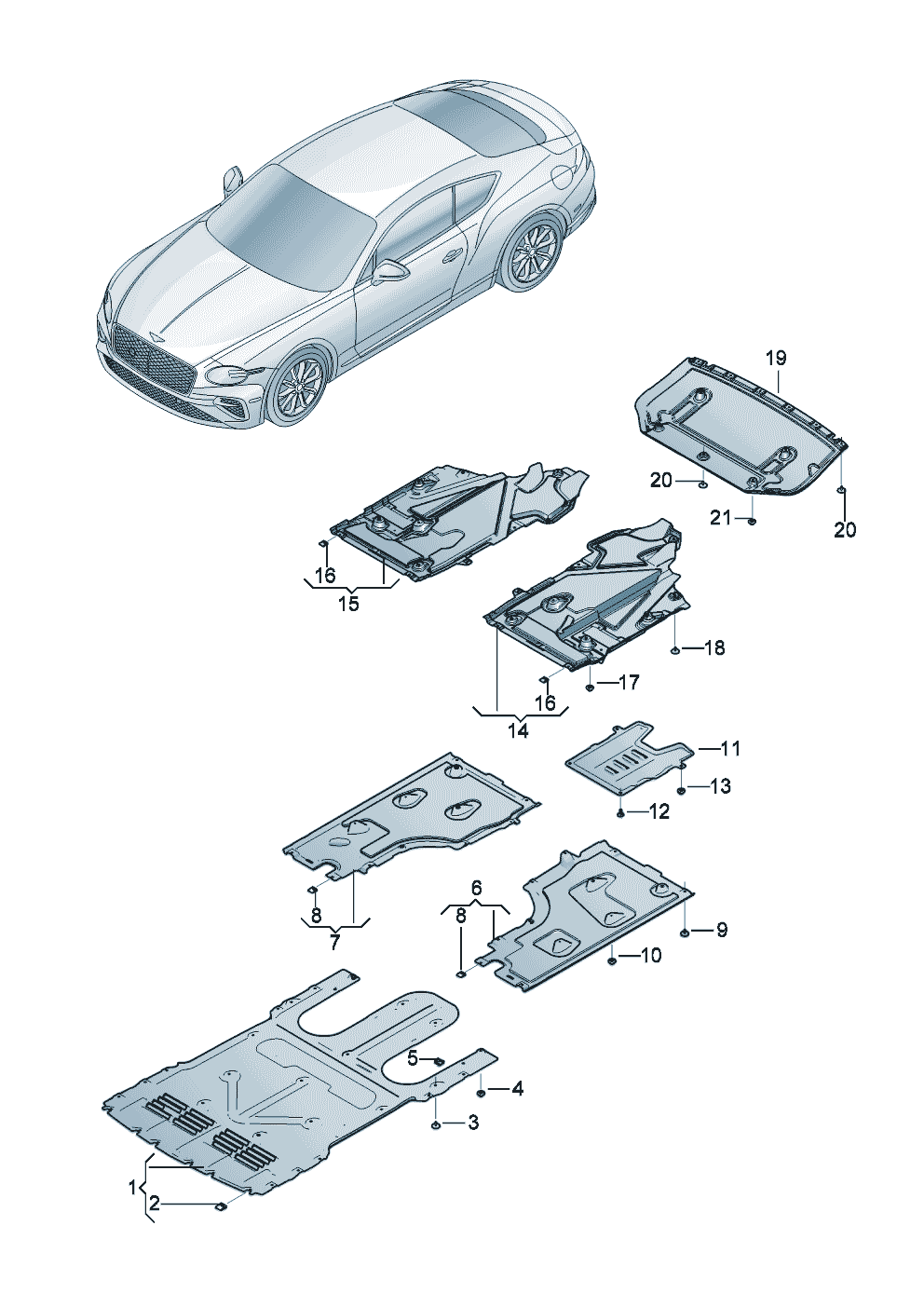 Underbody trim of Bentley Bentley Continental GT (2017) 