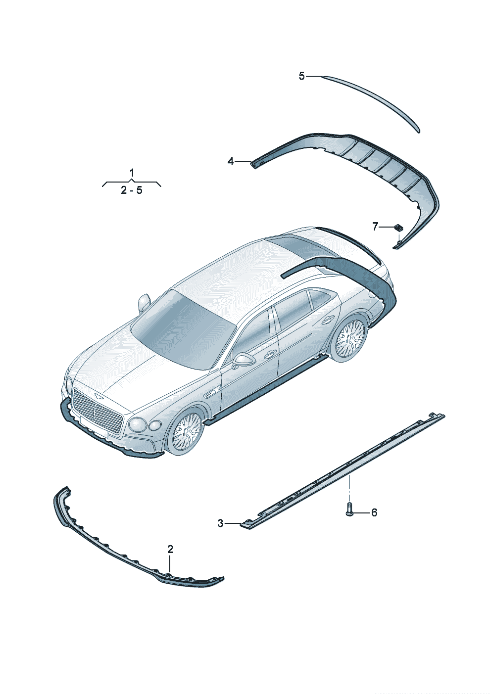 Genuine accessories
Aerodynamic attachment parts of Bentley Bentley Continental Flying Spur (2025) 