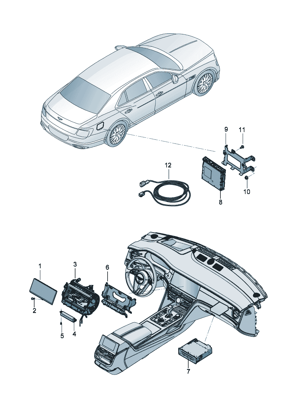 Central display for
navigation and TV of Bentley Bentley Continental Flying Spur (2025) 