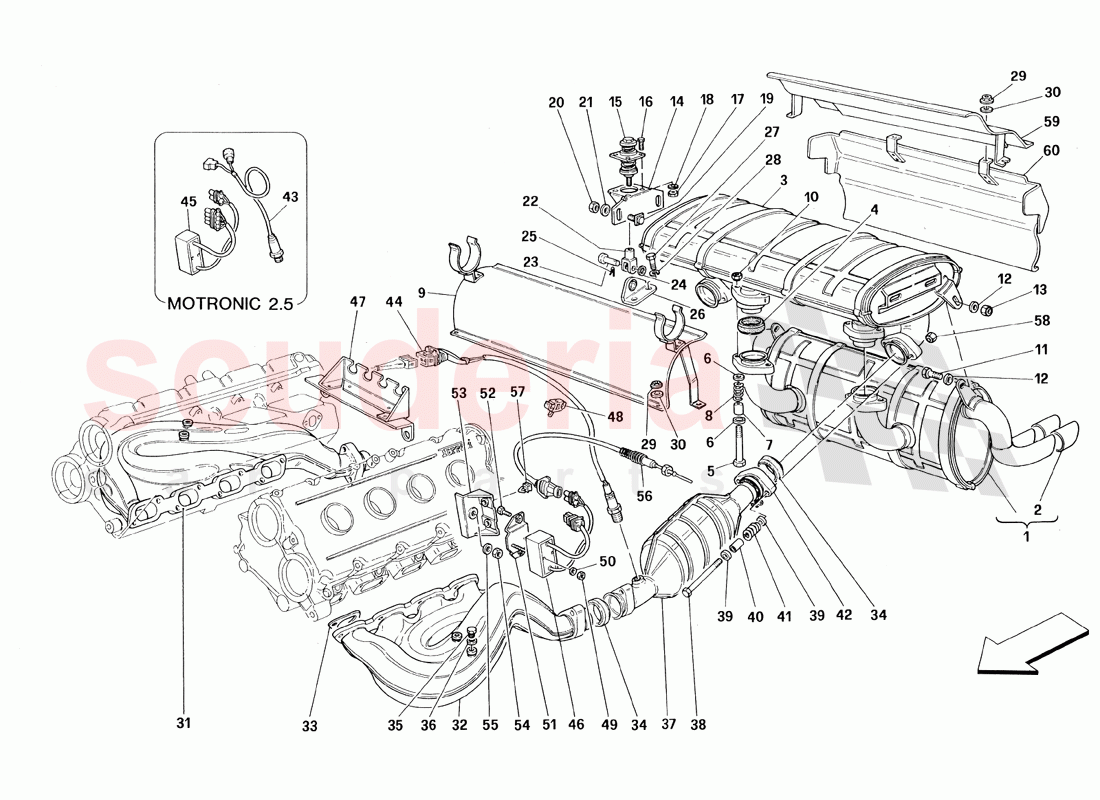 Exhaust System - Valid for Catalytic Vehicles-Not for USA Spyder of Ferrari Ferrari 348 TS (1993)