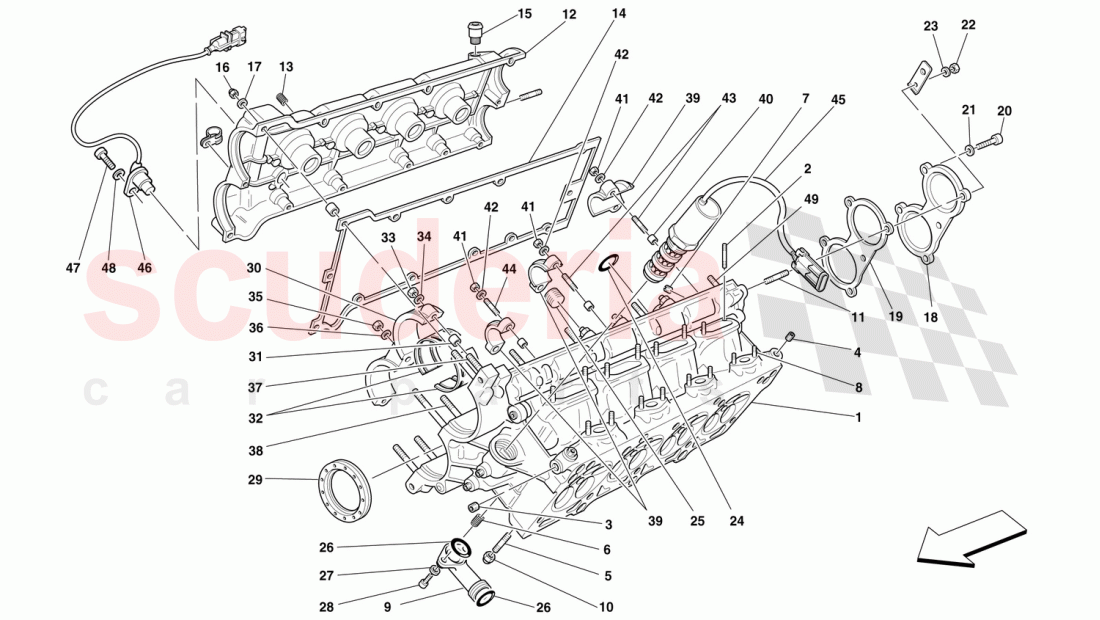 R.H. CYLINDER HEAD of Ferrari Ferrari 360 Challenge (2000)