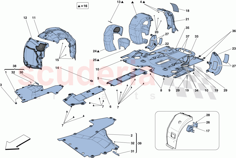 FLAT UNDERTRAY AND WHEELHOUSES of Ferrari Ferrari 458 Speciale Aperta