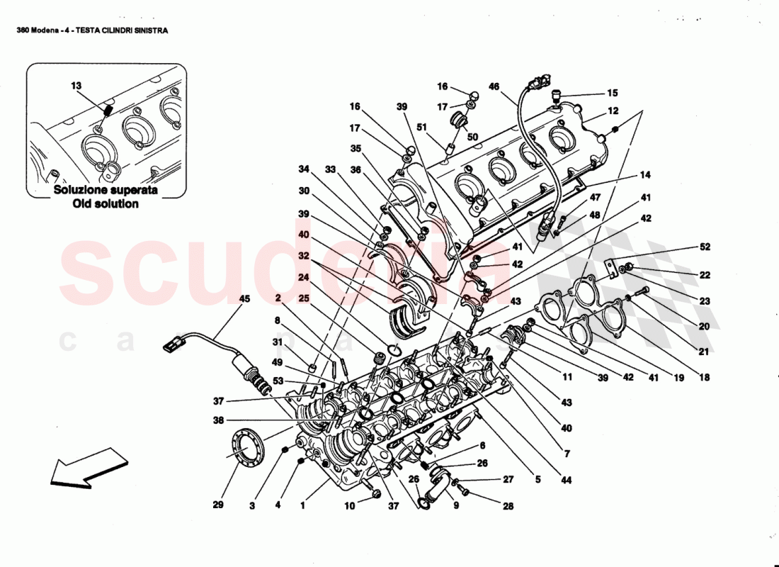 L.H. CYLINDER HEAD of Ferrari Ferrari 360 Modena