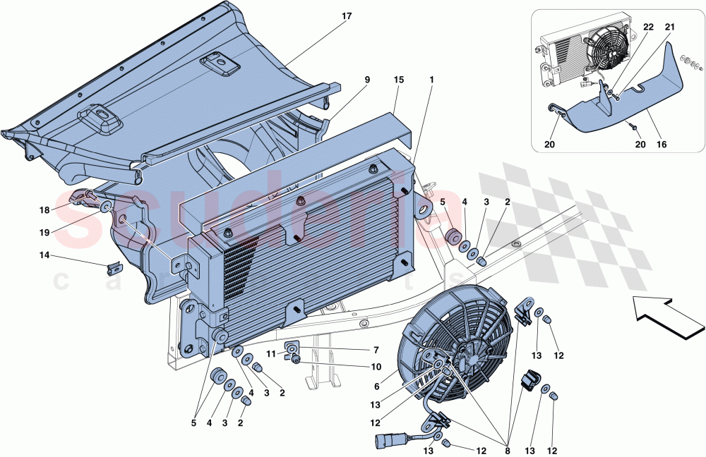 GEARBOX OIL COOLING RADIATORS of Ferrari Ferrari 458 Speciale Aperta