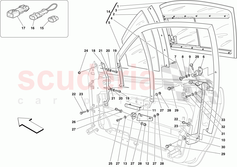 QUARTERLIGHT -OPTIONAL -Not for Spider 16M- of Ferrari Ferrari 430 Scuderia Spider 16M